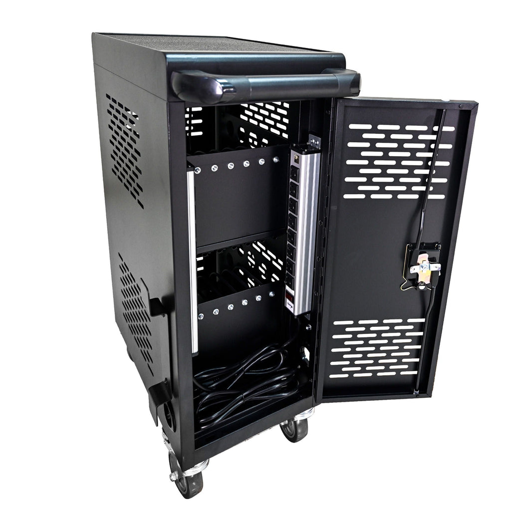 16 Bay Mobile School Charging Cart Station For book, Tablet And Laptop Computer With Power Strip Included