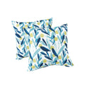 2 Pack Outdoor Waterproof Pillows - Blue Leaf (18x18 Inch)