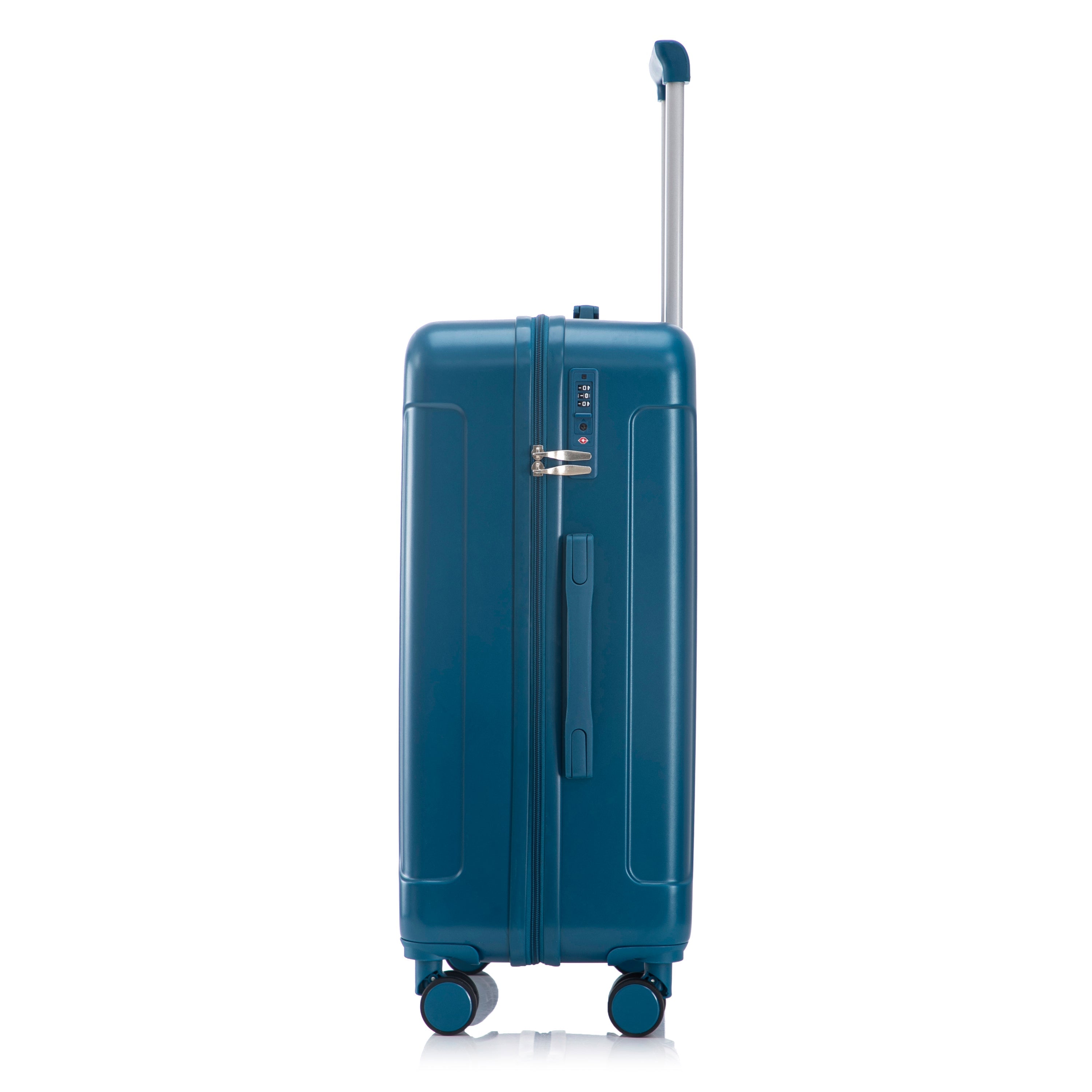 3-Piece ABS Spinner Wheel Luggage Set 20"/24"/28" Dark Blue