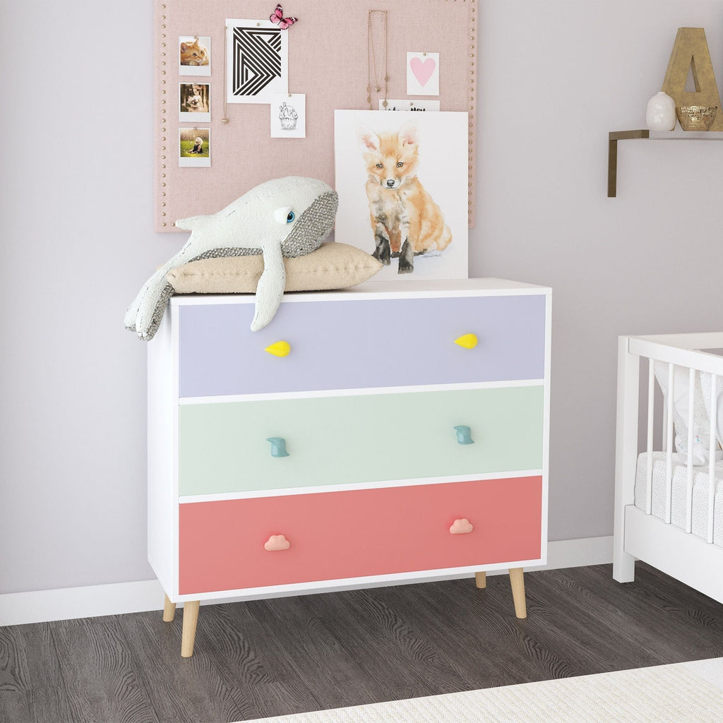 3 Drawer Dresser Storage Cabinet With Anti-Tip Safety