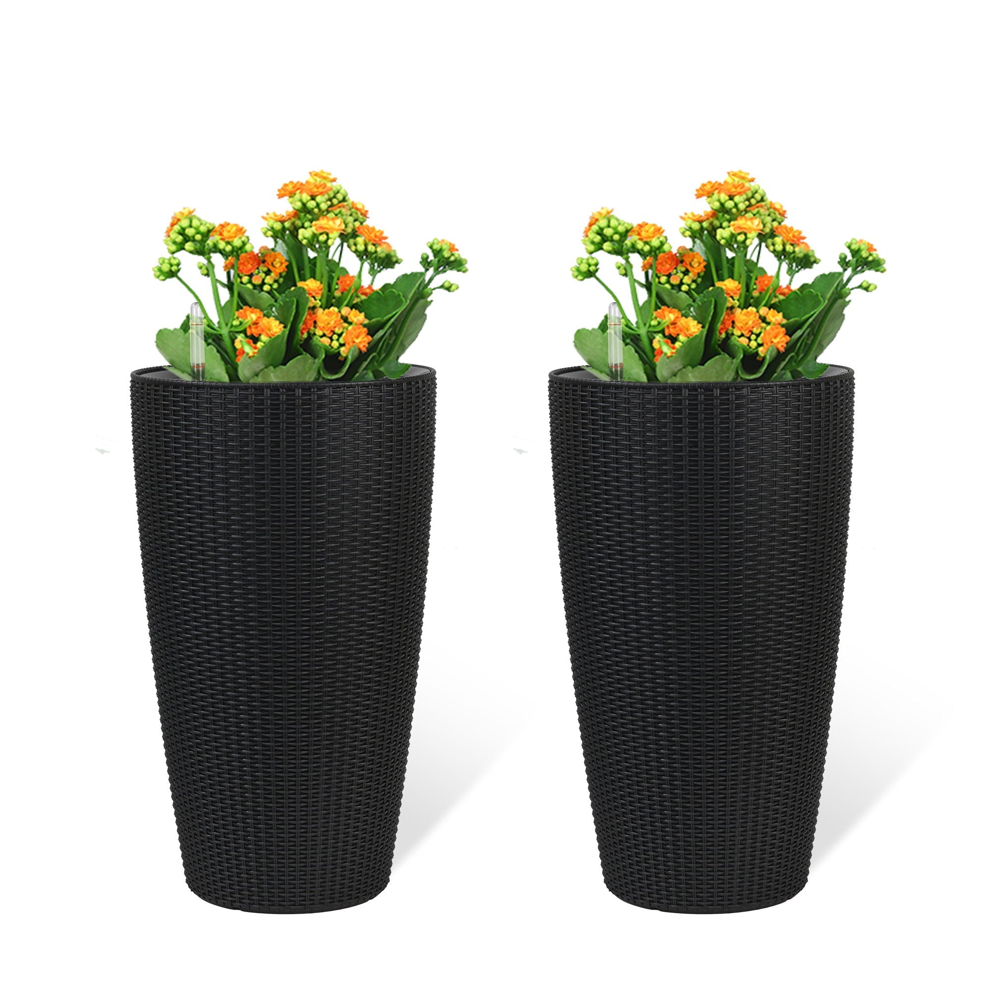 Tall Planters Set With Water Level Monitor And Auto Watering