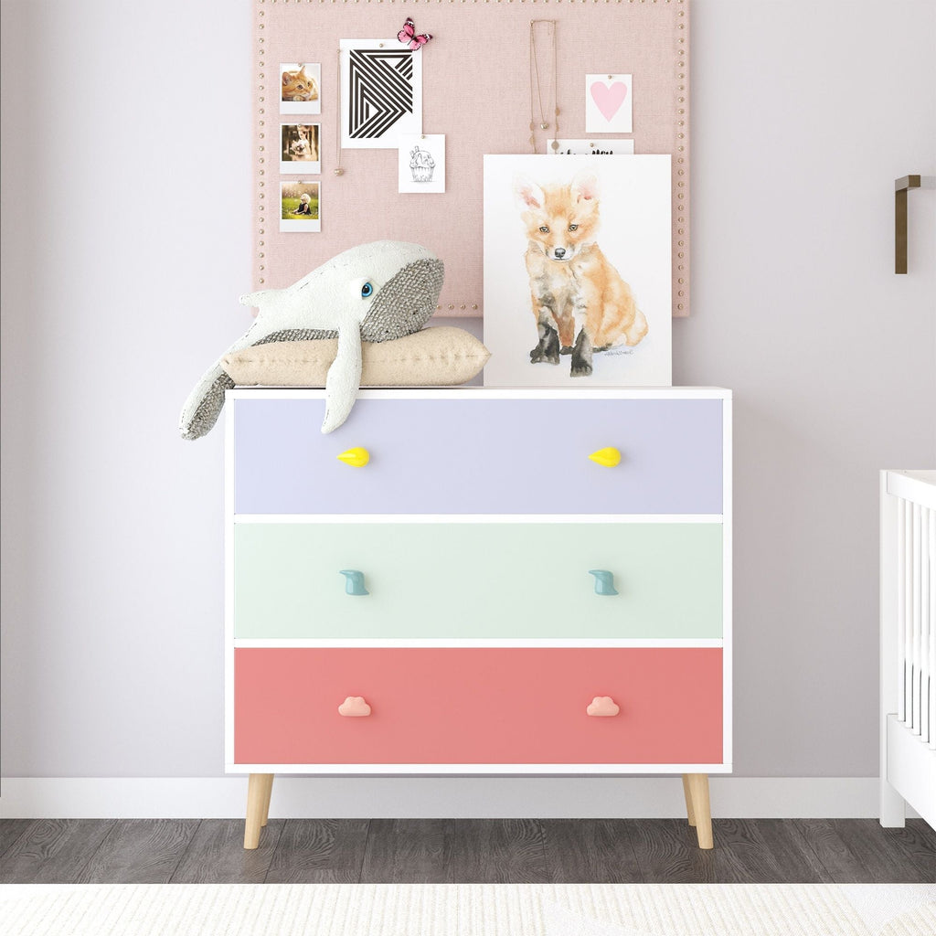 3 Drawer Dresser Storage Cabinet With Anti-Tip Safety