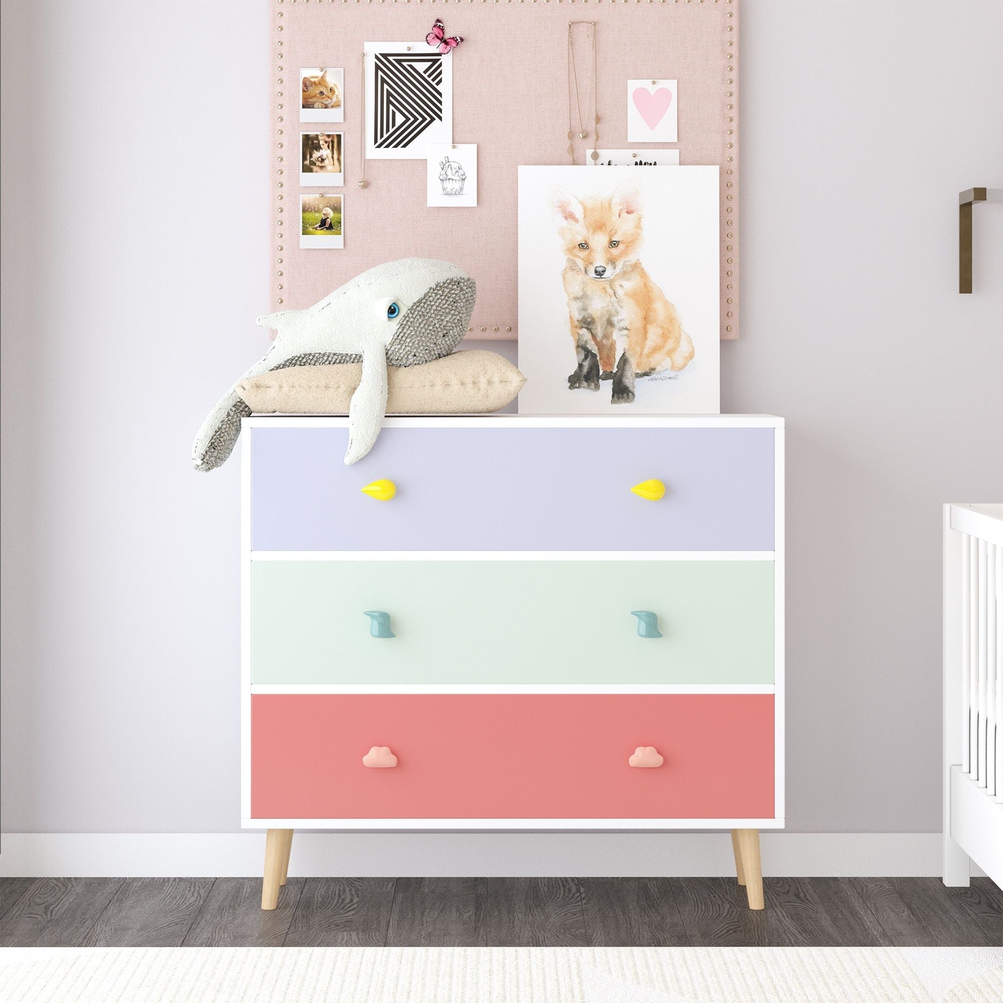 3 Drawer Dresser Storage Cabinet With Anti-Tip Safety