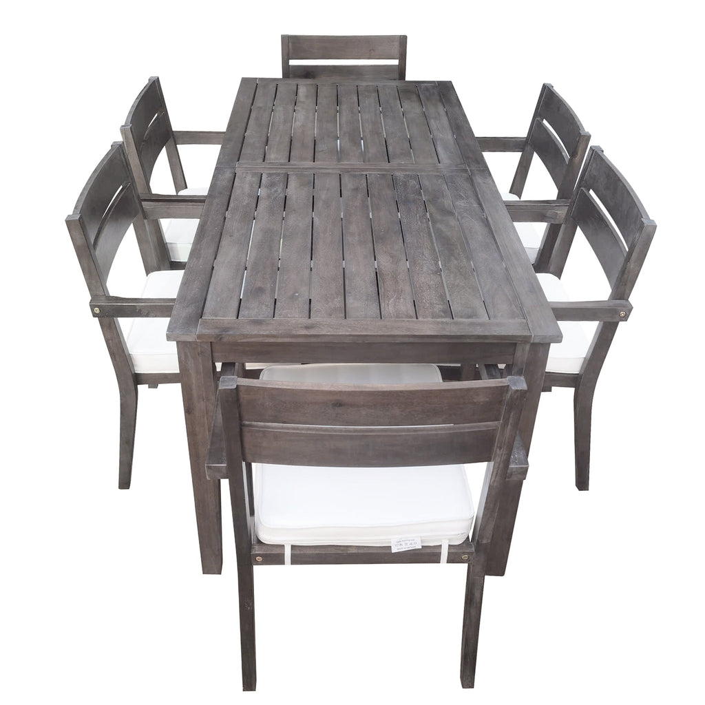 U_Style 7 Pieces Acacia Wood Outdoor Dining Set with Cushions