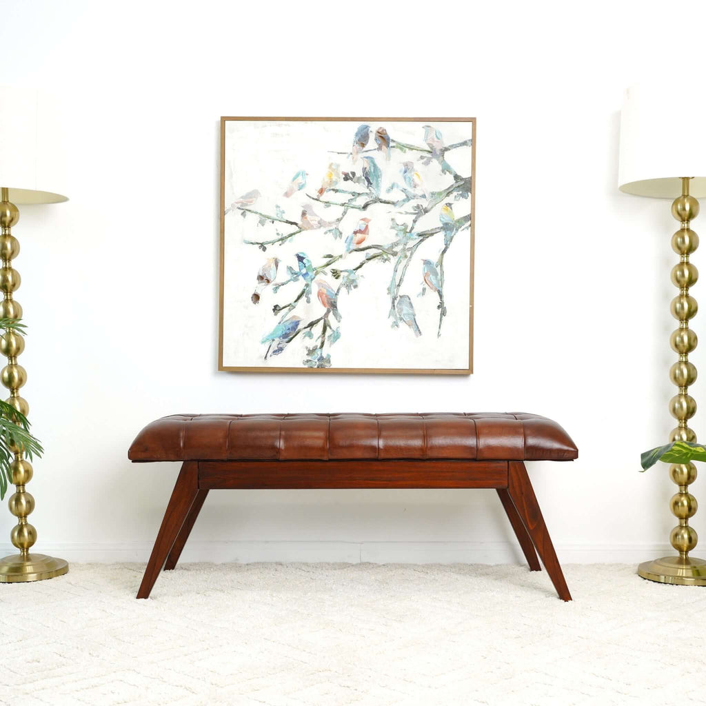 Maja - Bench - Cognac / Dark Brown