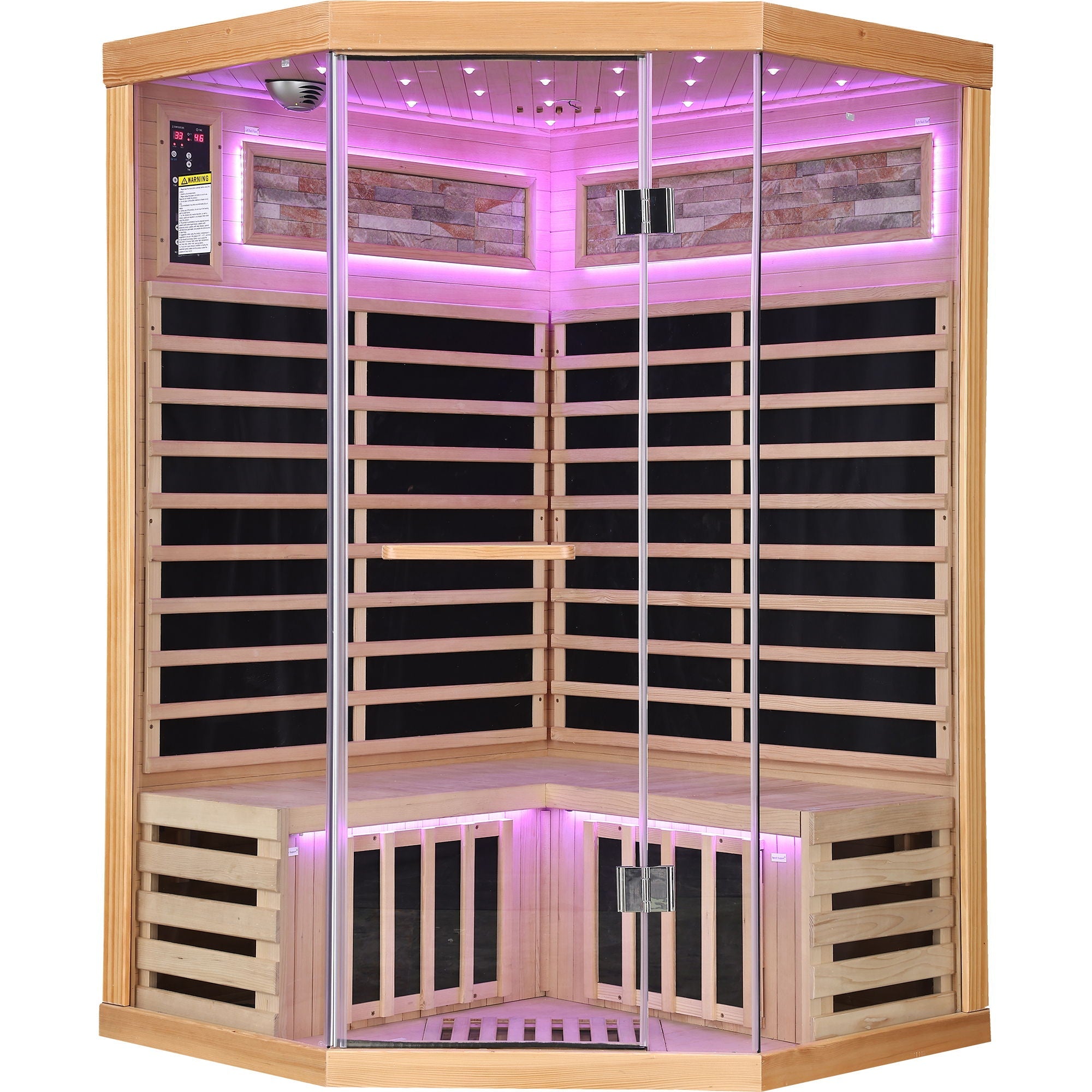 Double Sauna Room With Carbon Heating Plates - White Oak