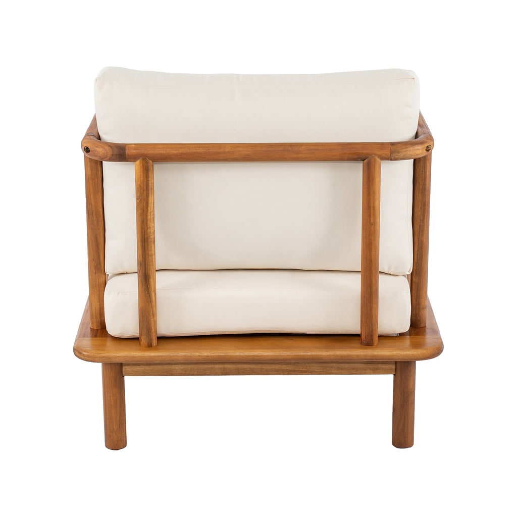 Canape Acacia Club Chair with Cream Cushion Set of 2