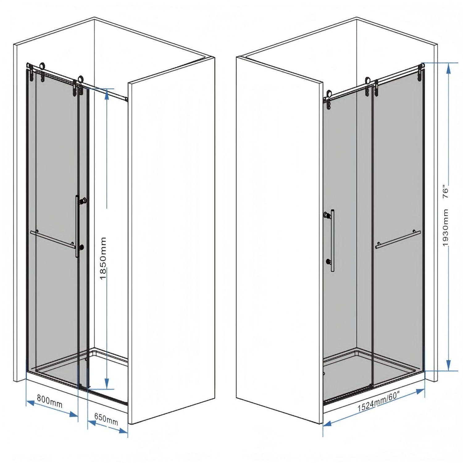 Frameless Sliding Bathtub Door With Frame