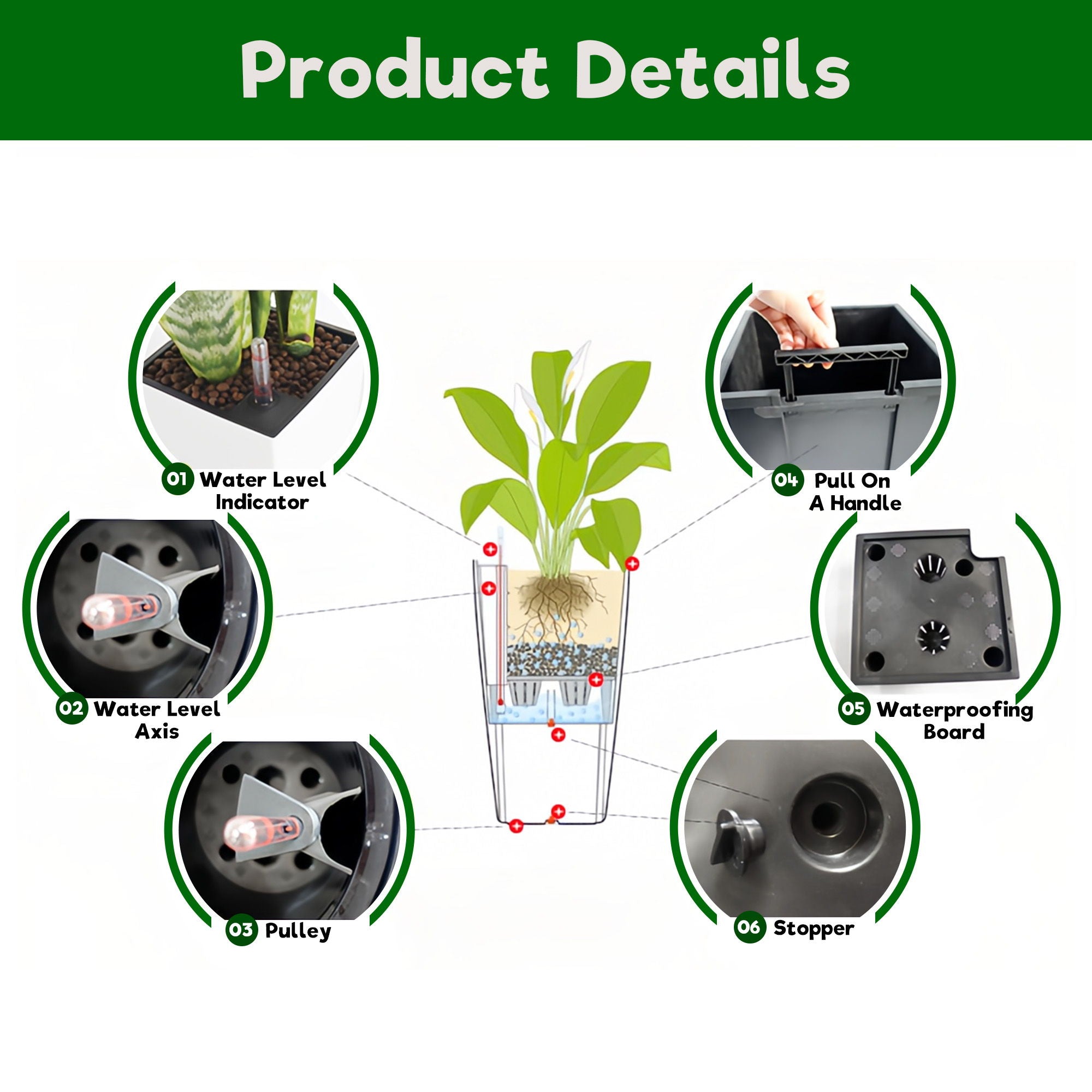 Indoor Outdoor Planter With Automatic Watering System