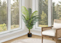 47" Tall Artificial Palm Tree - Indoor Faux Plant in Black Pot