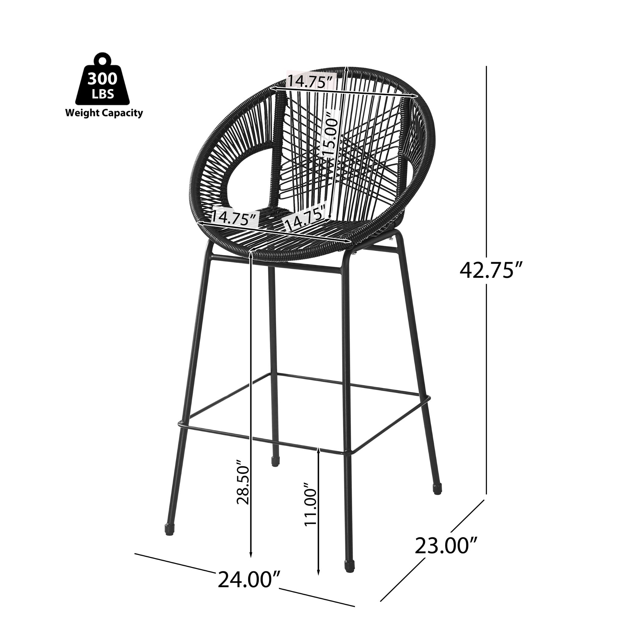 Ferrara Outdoor Patio Barstool (Set of 2)