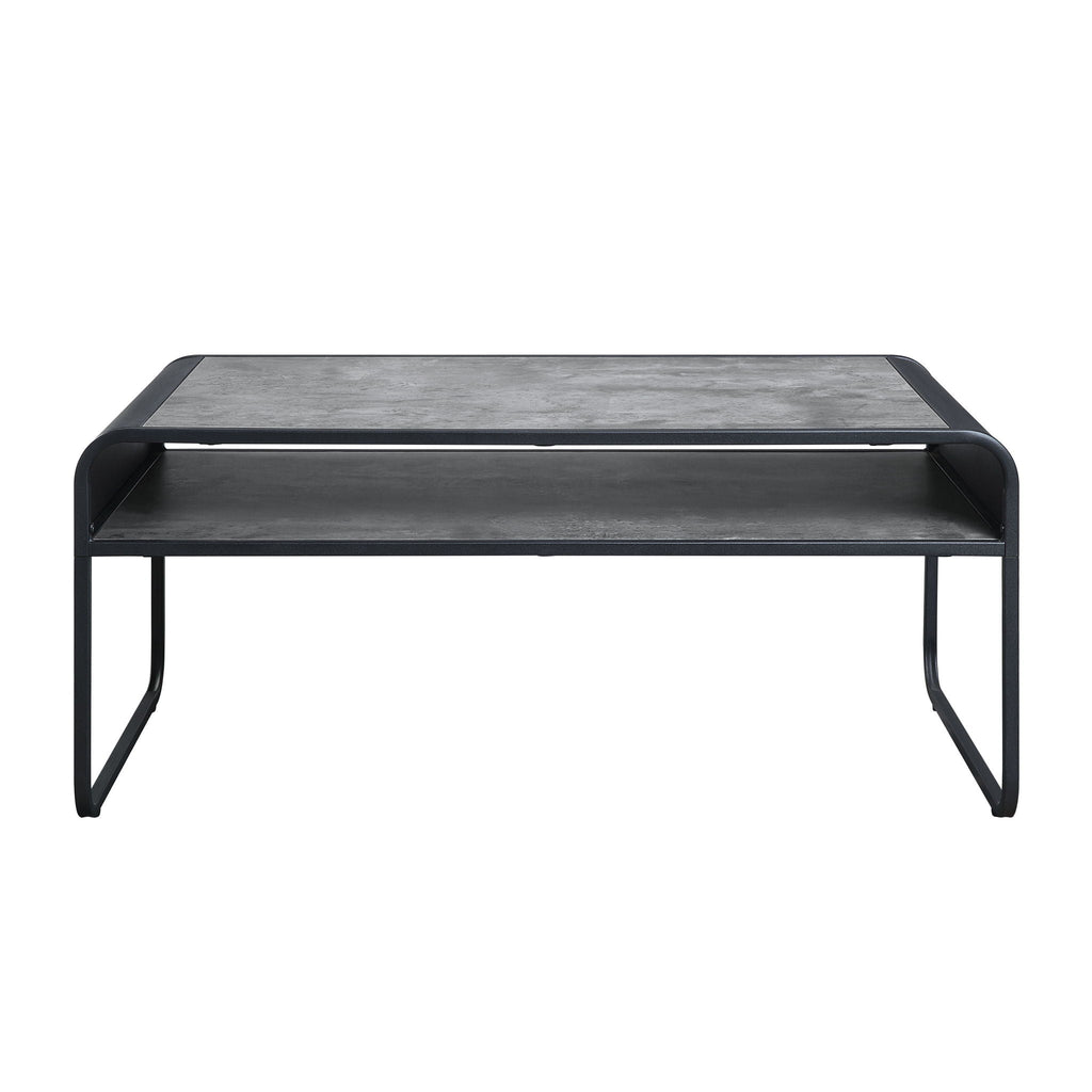 Raziela Concrete Coffee Table - Black / Gray