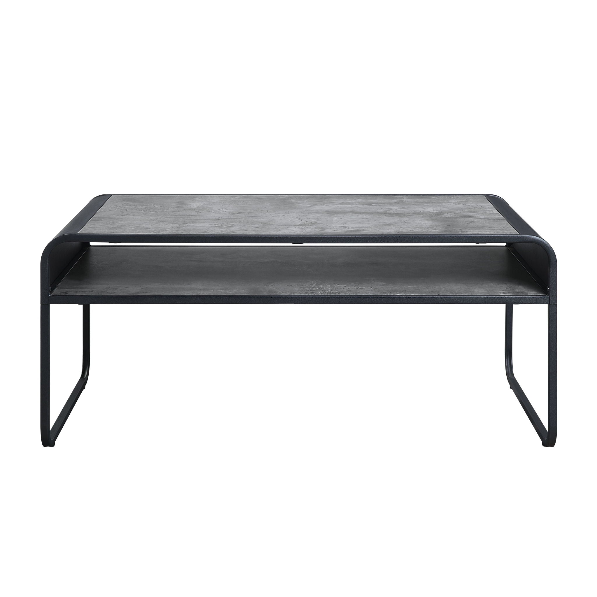 Raziela Concrete Coffee Table - Black / Gray