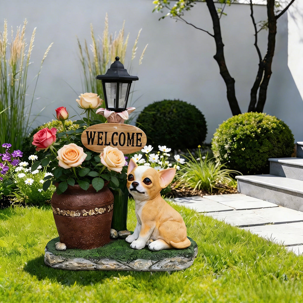 Sitting Corgi Dog Planter Outdoor Decor