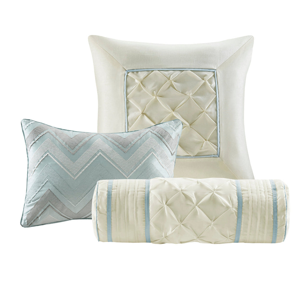 7 Piece Tufted Comforter Set Seafoam King