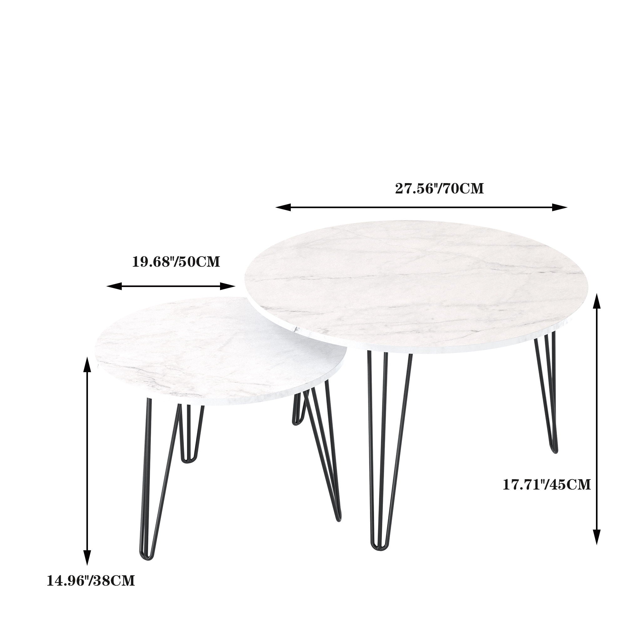 Round Nesting Coffee Table For Living Room (Set of 2)