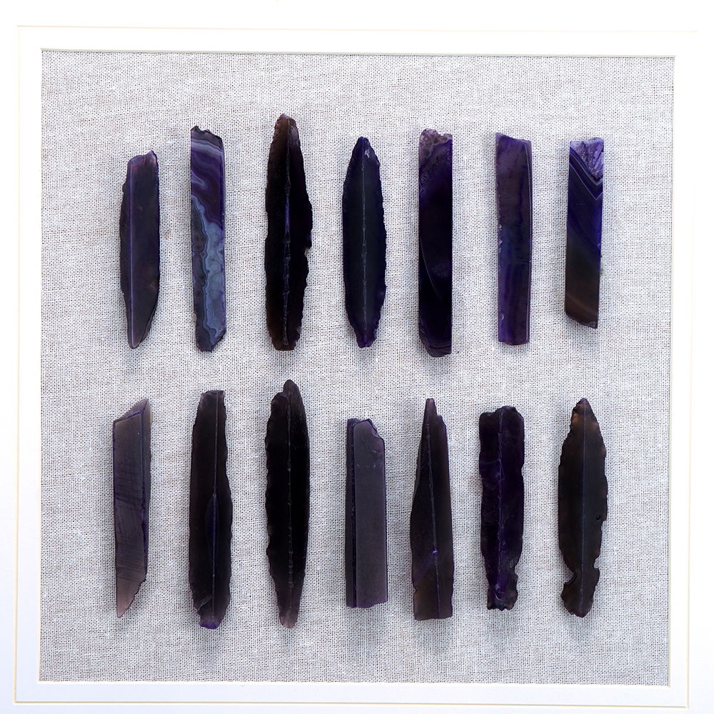 Grace Purple Agate Shadow Boxes Wall Art Set of 2 - Multicolor