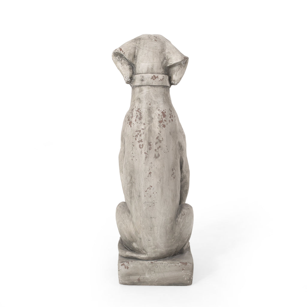 MGO Outdoor Dog Statue, Antique White