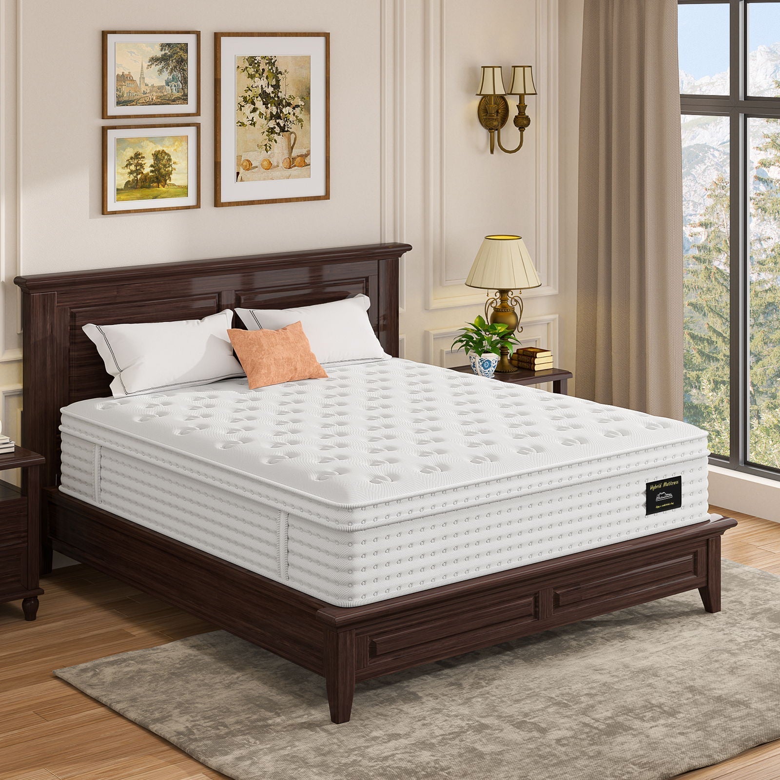 14" Hybrid Mattress with Memory Foam & Pocket Springs for Pressure Relief
