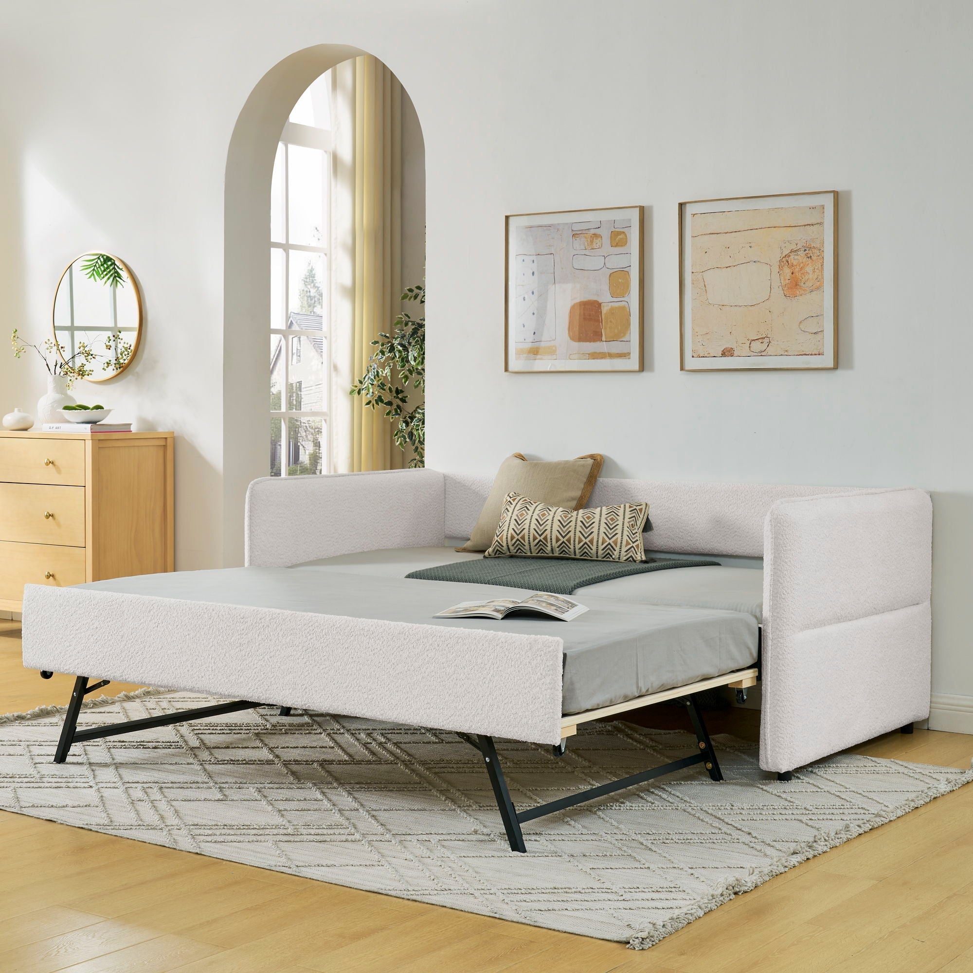 Upholstered Daybed With Pop Up Trundle