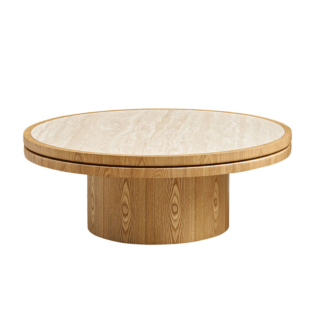 35.43 Inch Round Coffee Table with Sintered Stone Top