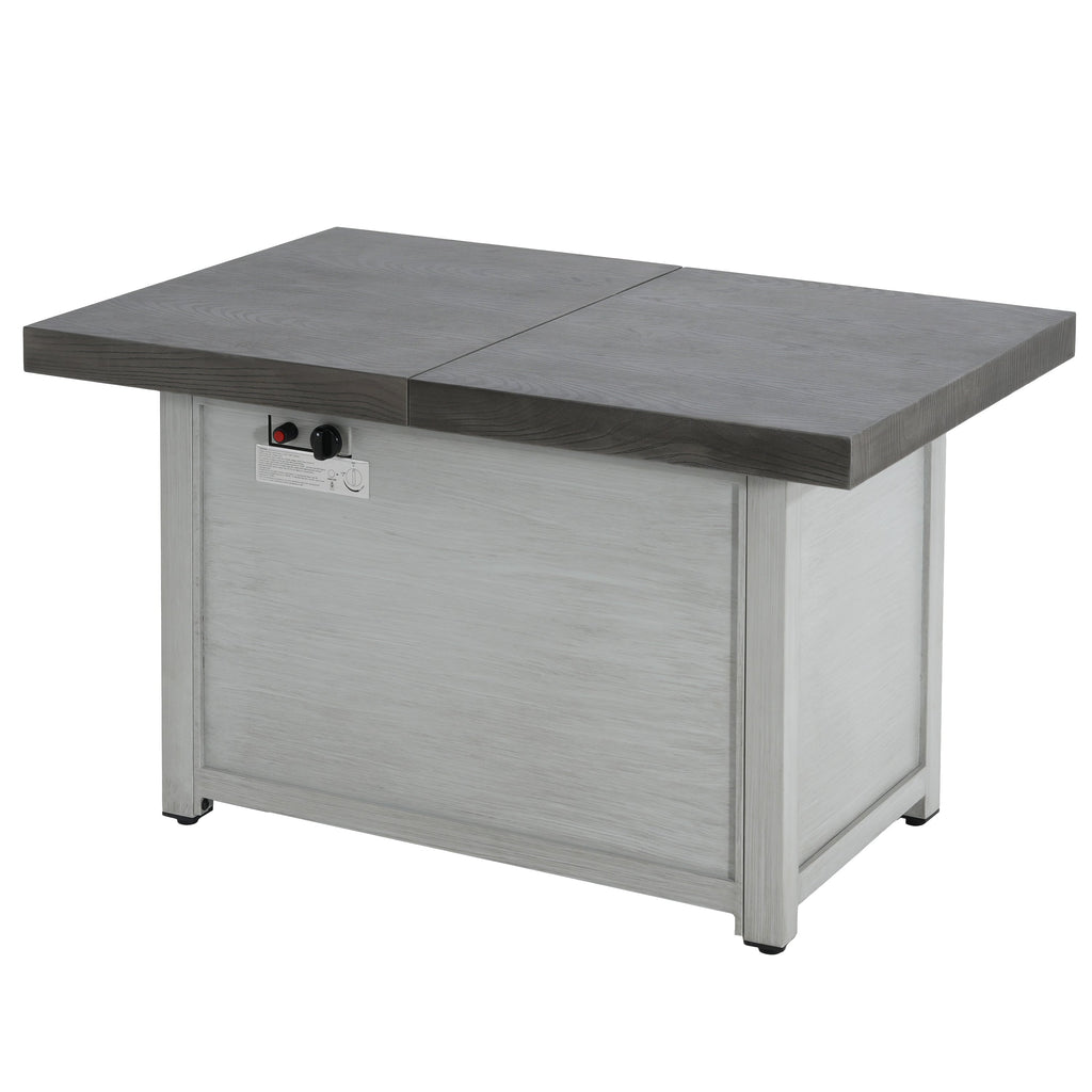 Extendable Rectangle Aluminum Alloy Fire Pit Table, 50,000 BTU