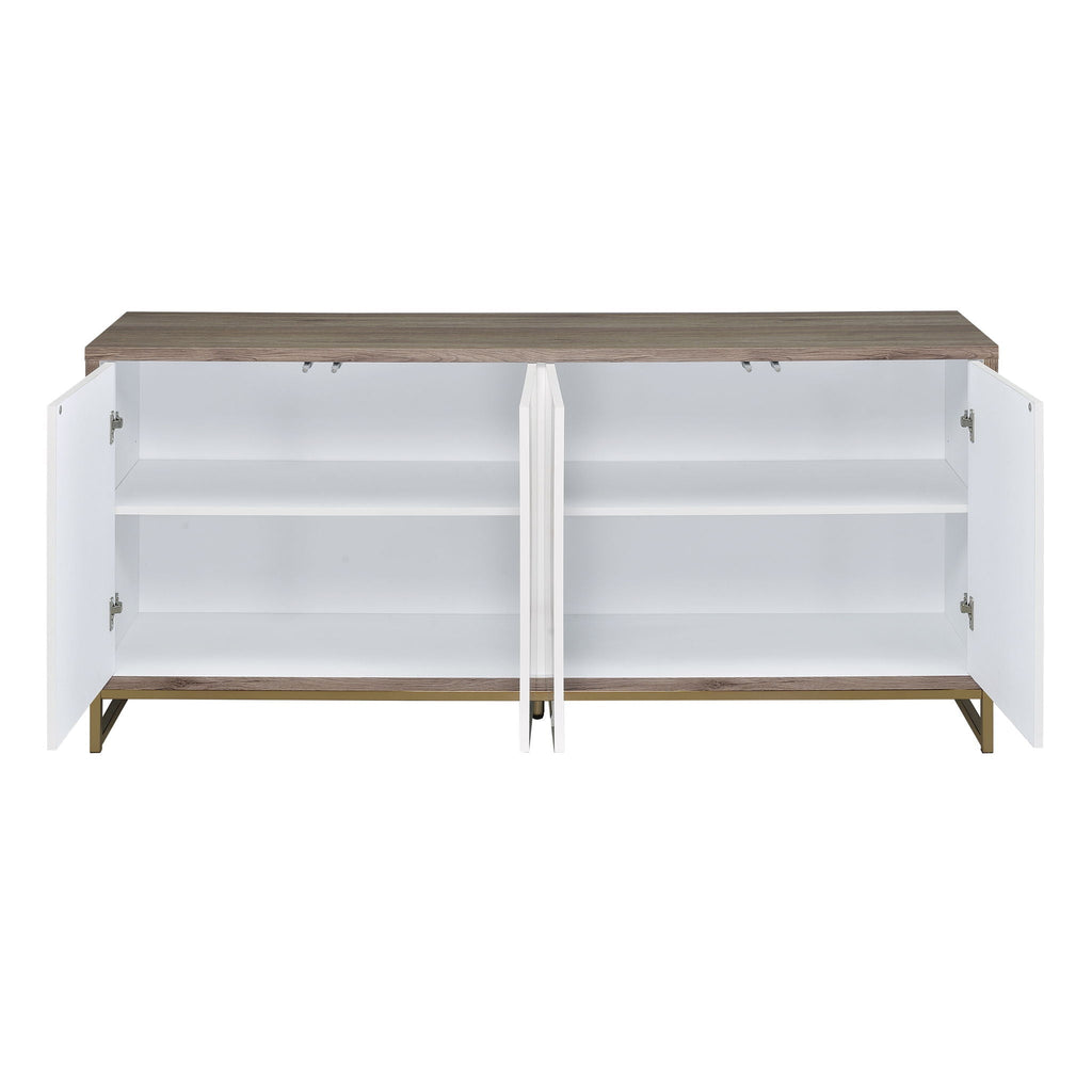 Paavan Console Cabinet - White / Champagne