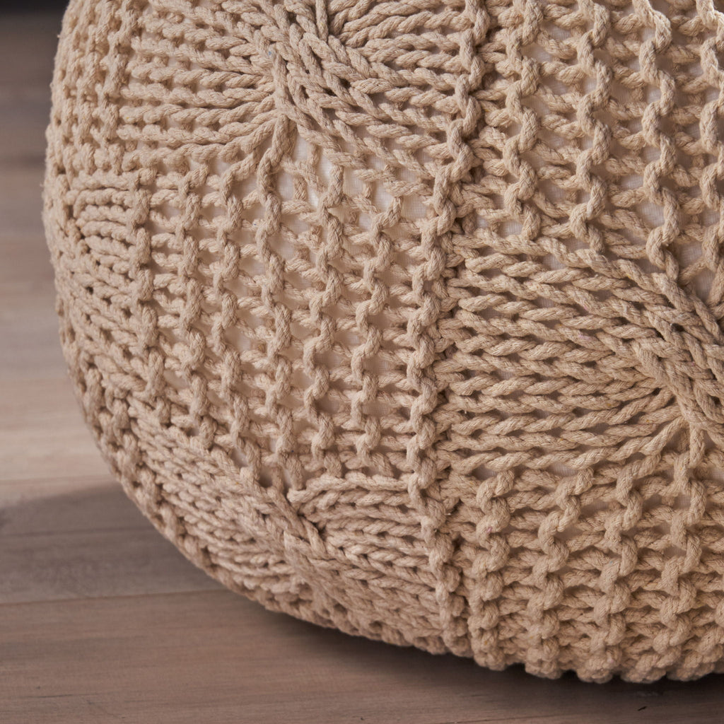 Bordeaux - Knitted Round Pouf