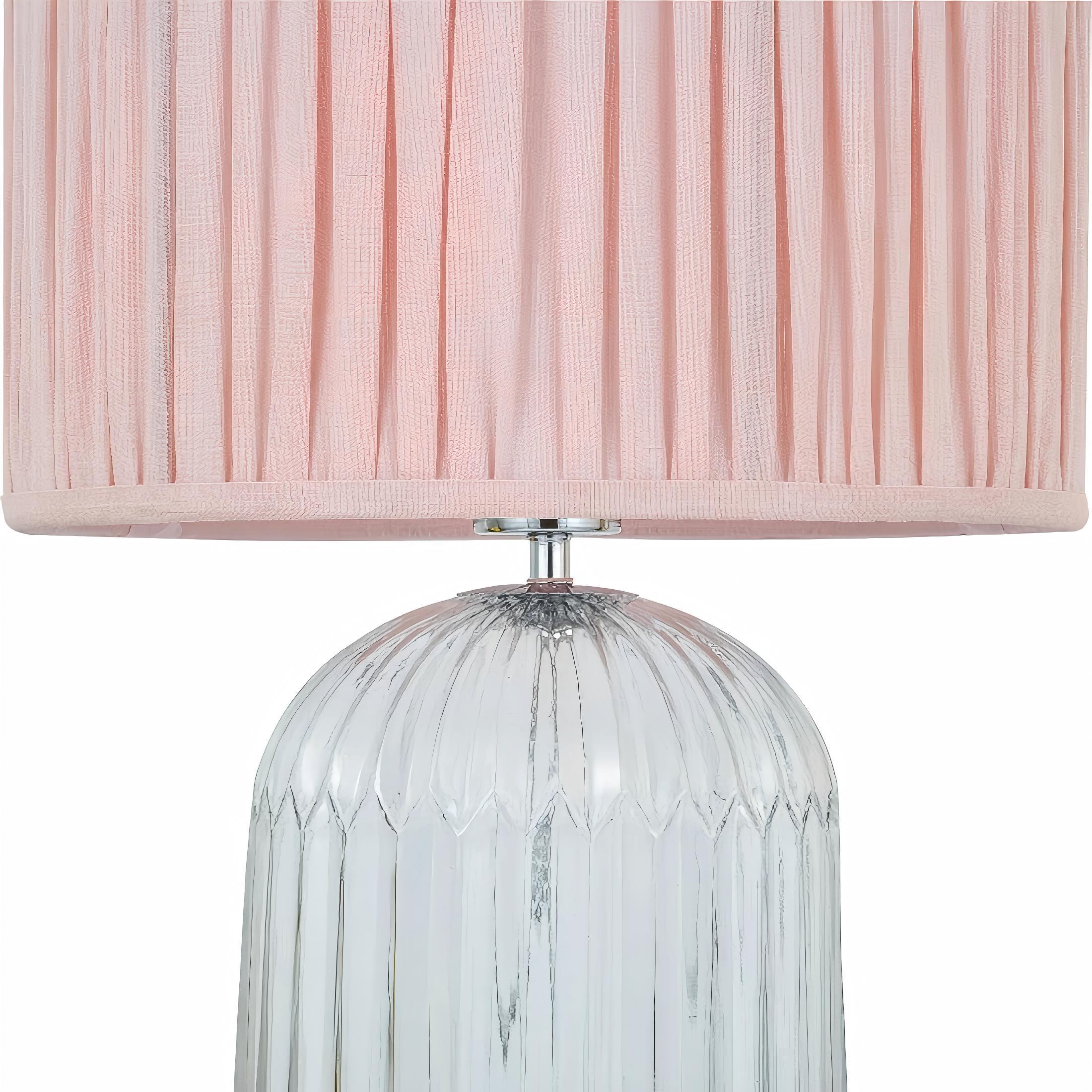 Nordic Home Romantic Solid Wood Table Lamp with LED Nebulis in Gold - Clear and Pink