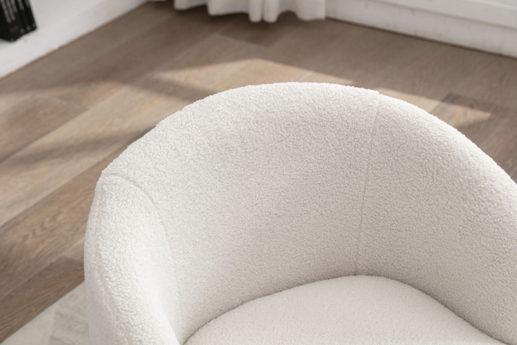 Teddy Fabric Swivel Accent Armchair Barrel Chair