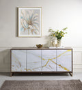 Paavan Console Cabinet - White / Champagne