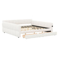 Upholstered Platform Bed With USB Charging And 2 Storage Drawers