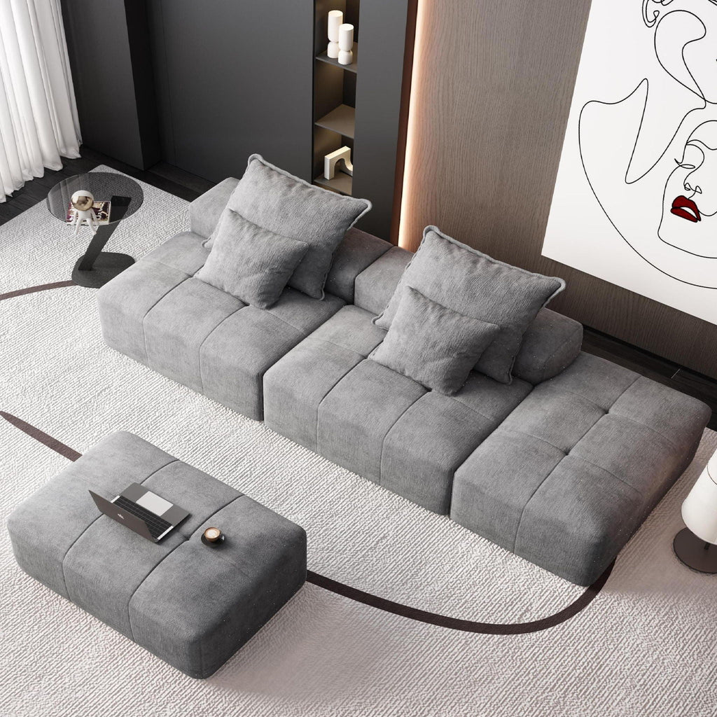 Modern Oversized DIY Combination Modular Sectional Sofa With Pillows