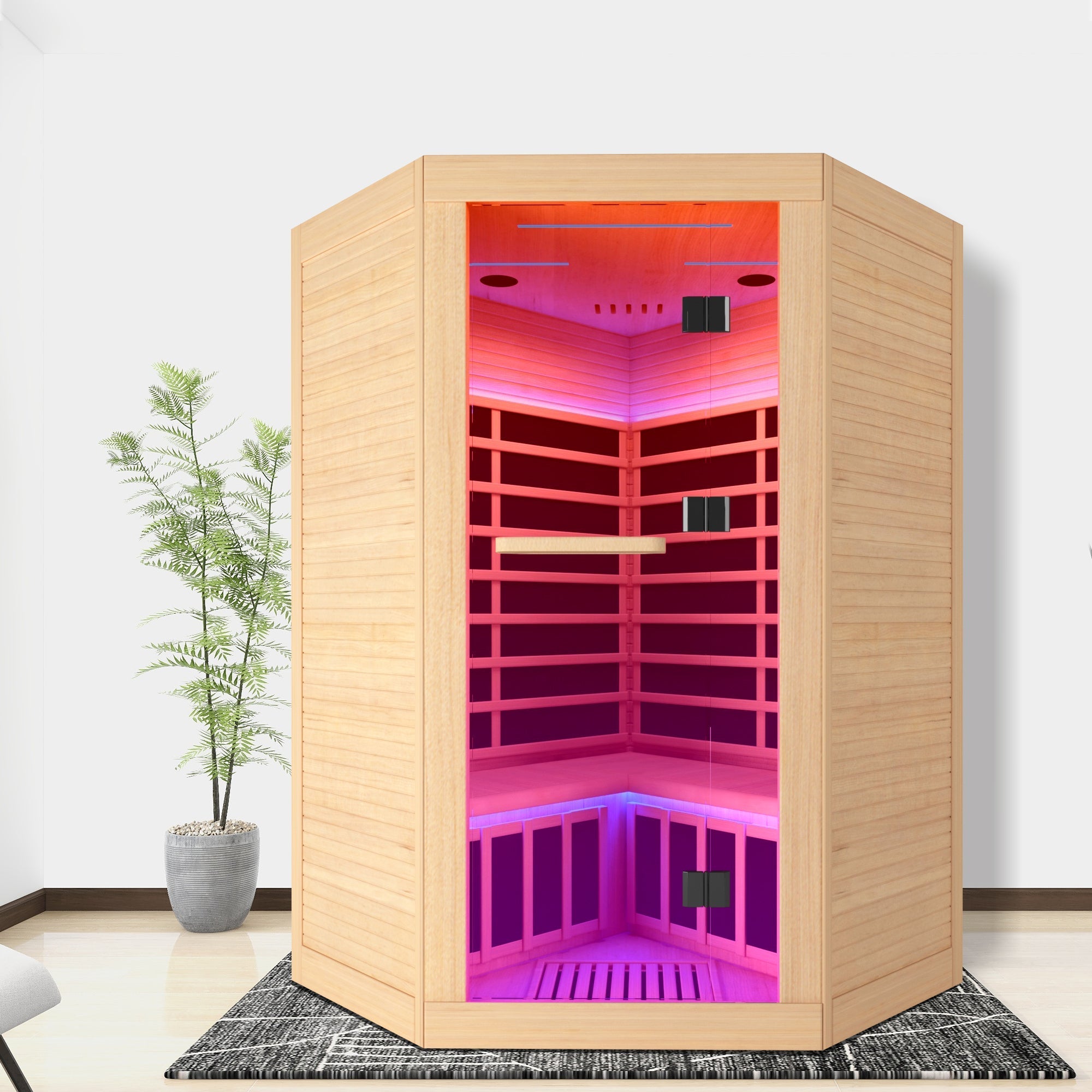 Canadian hemlock pentagonal double sauna