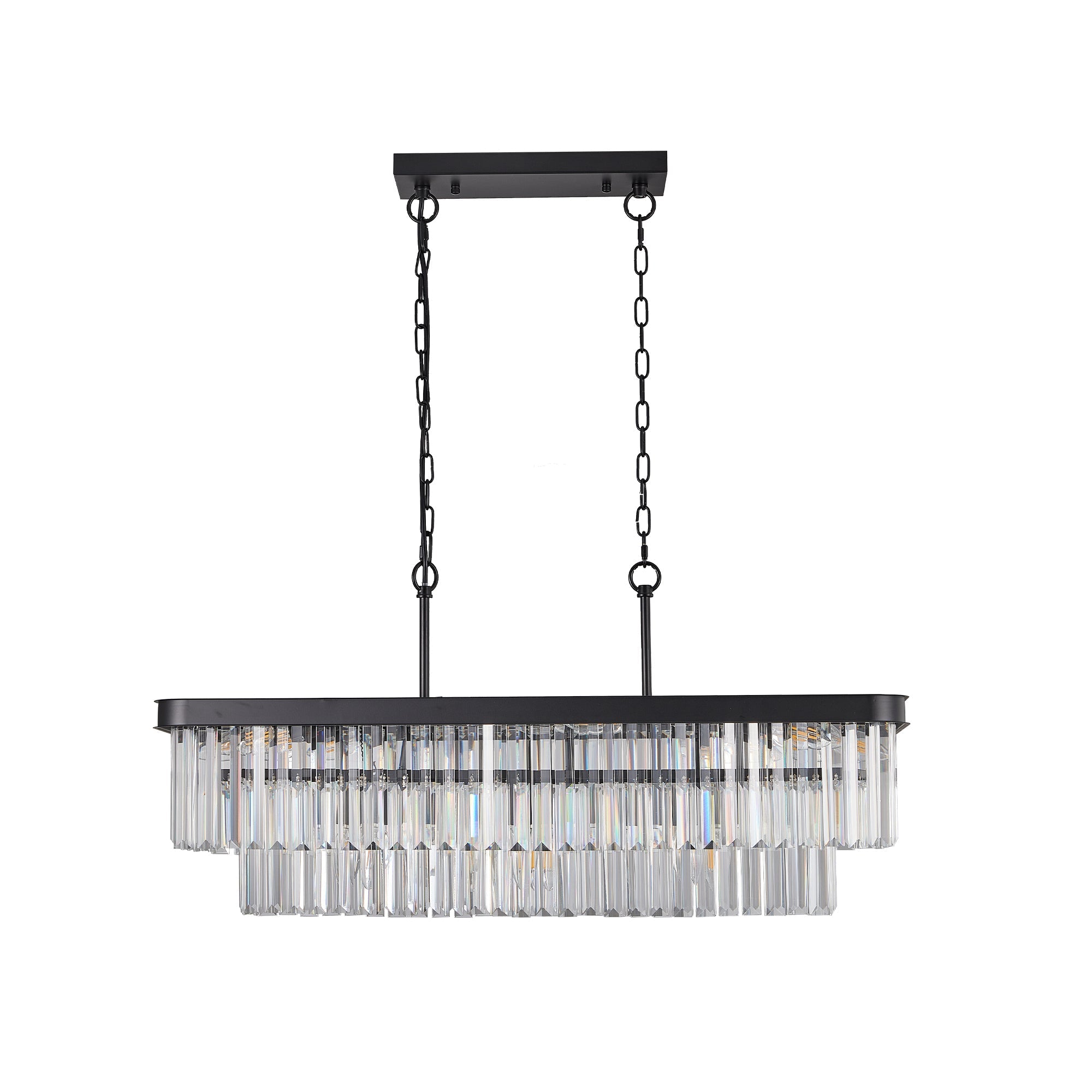Rectangular Crystal Chandelier Adjustable