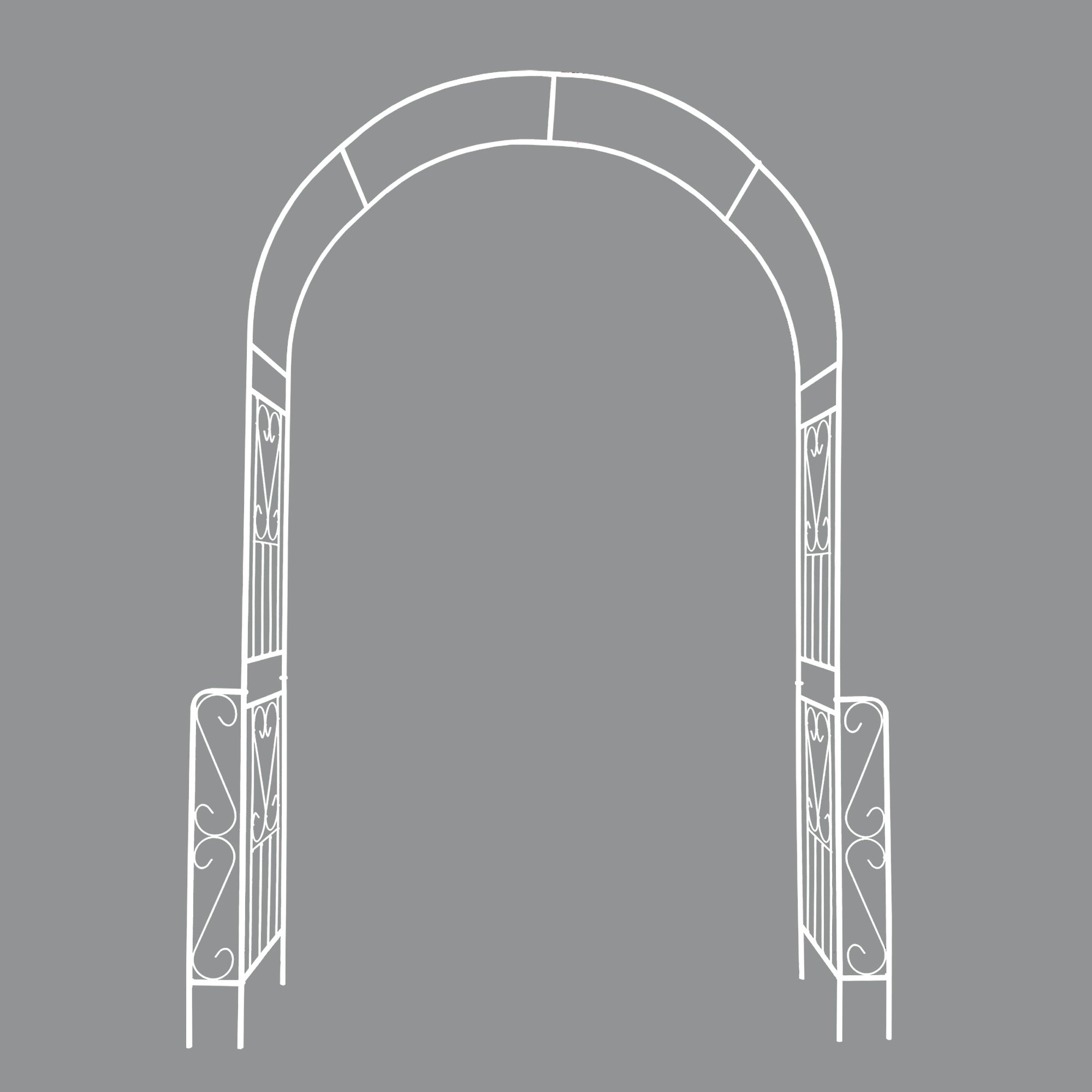 Metal Garden Arch W55'' x H94.5'' - Cream White Outdoor Arbor