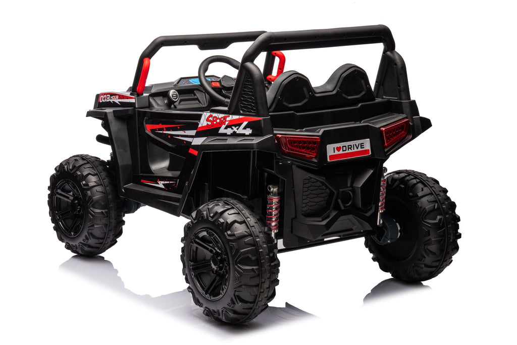 12V7A*2 30W*4 Four-Wheel Drive Seat One Button Start, Forward And Backward, High And Low Speed, Music, Front Light, Power Display, Two Doors Can Open, 2.4G R / C, Seat Belt Four Wheel Absorber