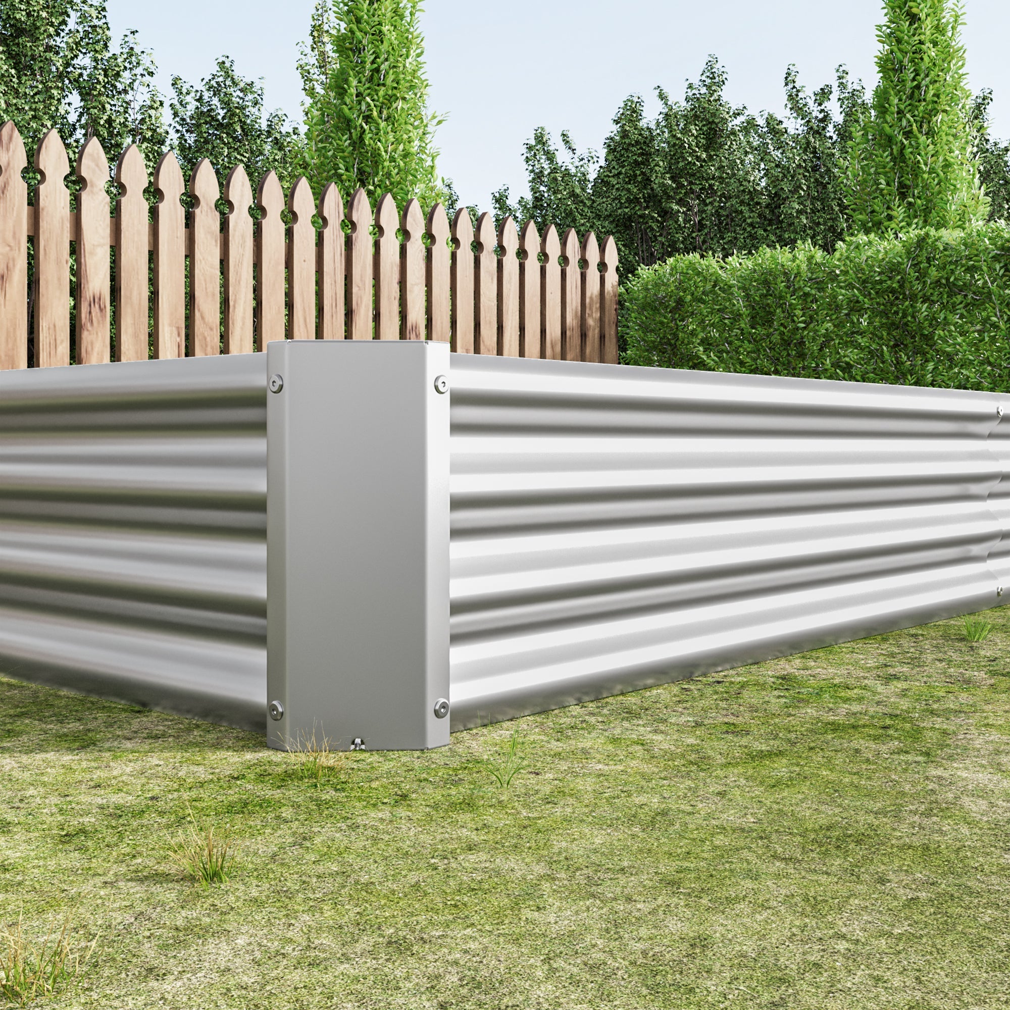 Raised Garden Bed Kit - Metal 7.6x3.7x0.98 ft