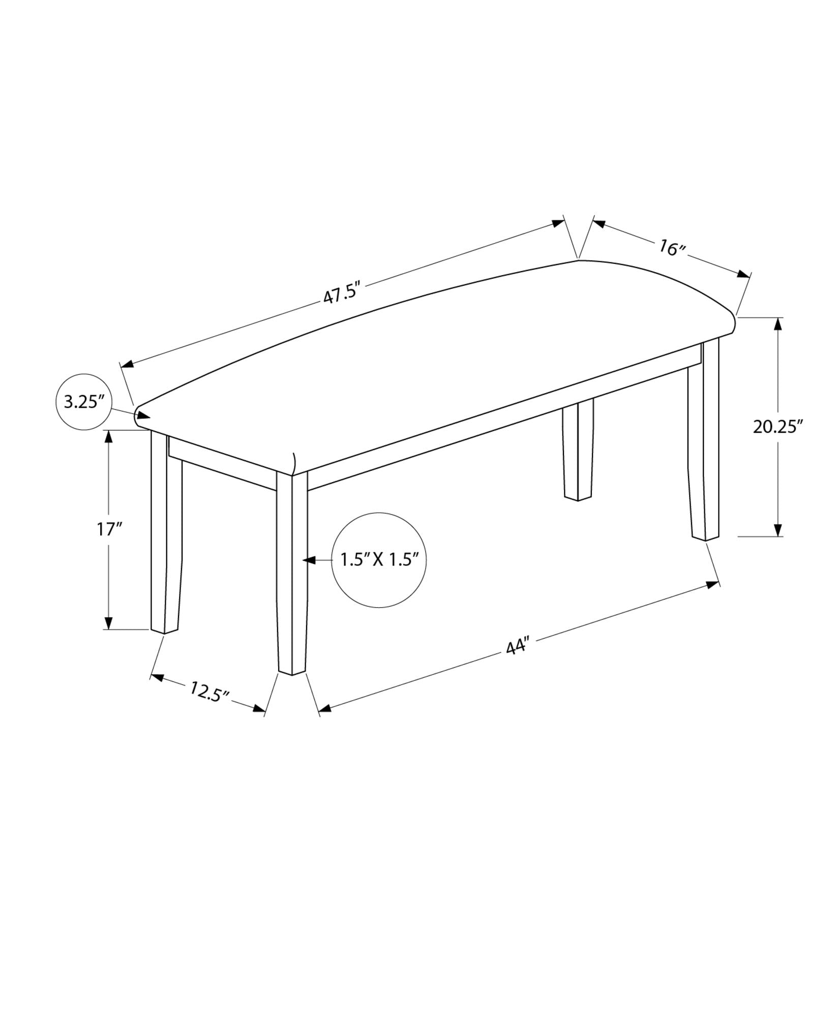 Rectangular Upholstered Hallway Bench - Transitional Design