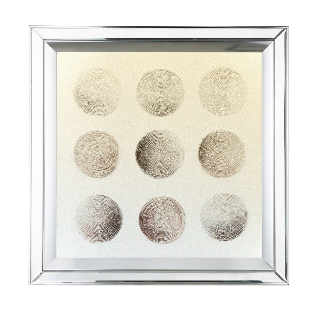 Ares Crystal Mirror Framed Wall Art on Mellow Golden Tint Background