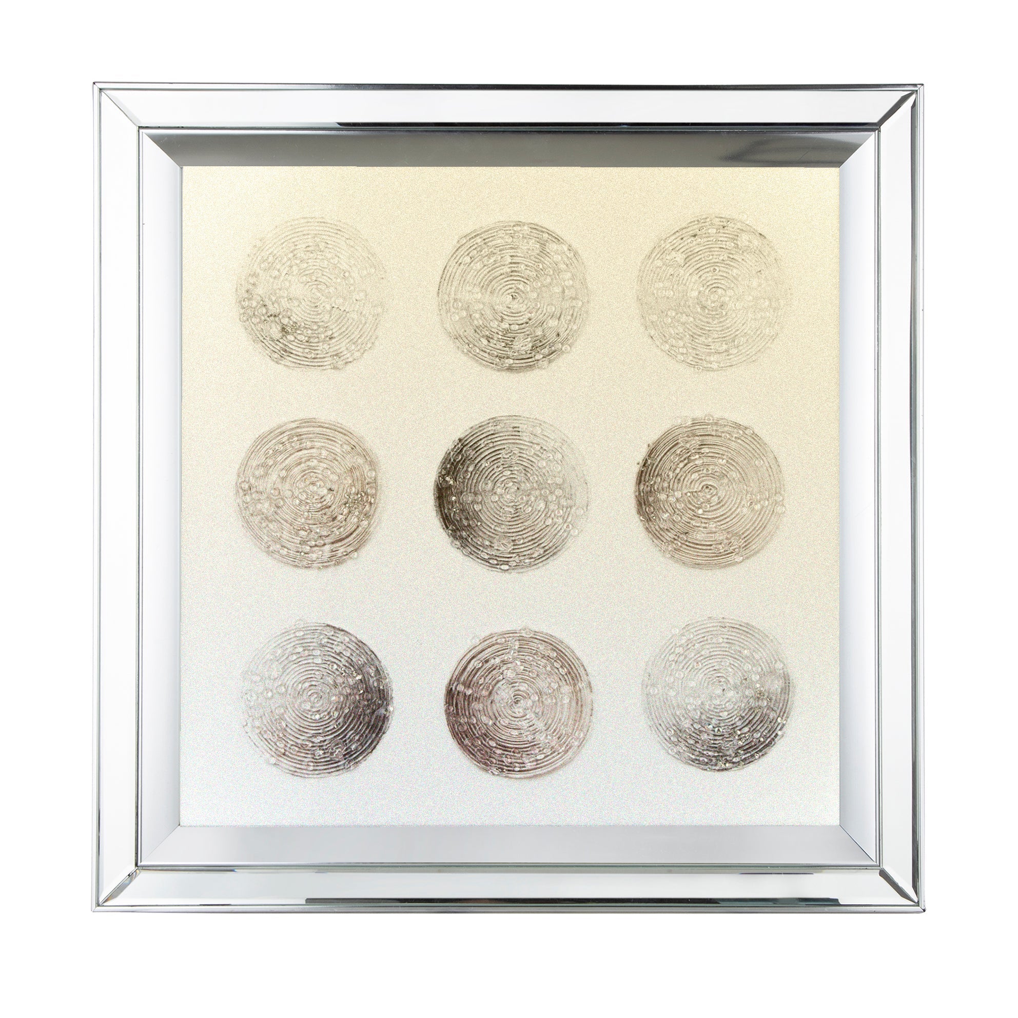 Ares Crystal Mirror Framed Wall Art on Mellow Golden Tint Background
