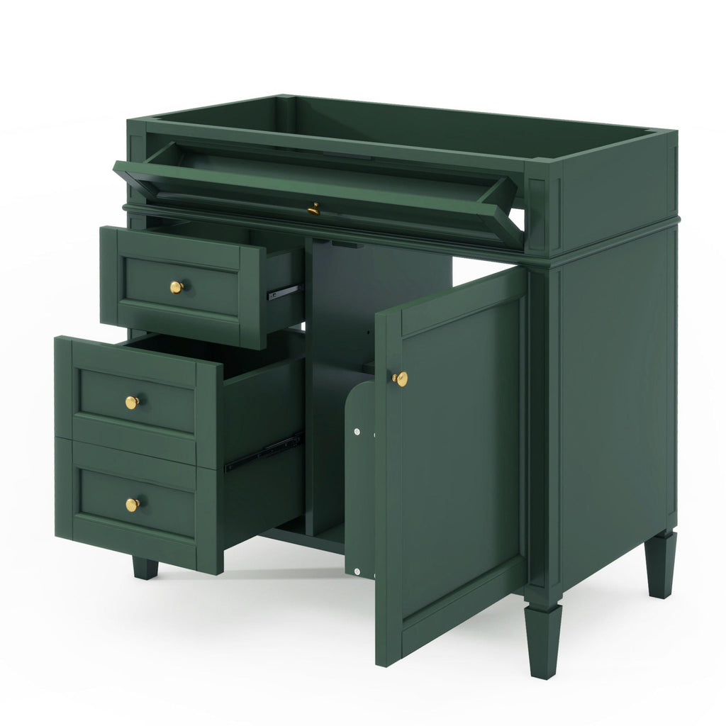Bathroom Vanity With 2 Drawers and Tip-Out Storage Cabinet
