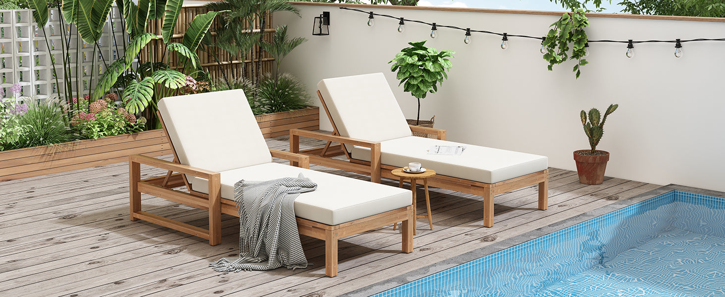 TREXM Outdoor Lounge Chairs Set of 2