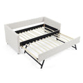 Upholstered Daybed With Trundle With Vertical Stripes