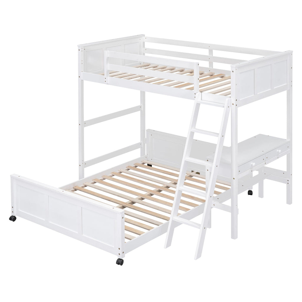 Full Over Full Bunk Bed With Desk
