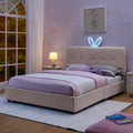 Full Size Kids Upholstered Bed with Oversized Rabbit Ear Headboard