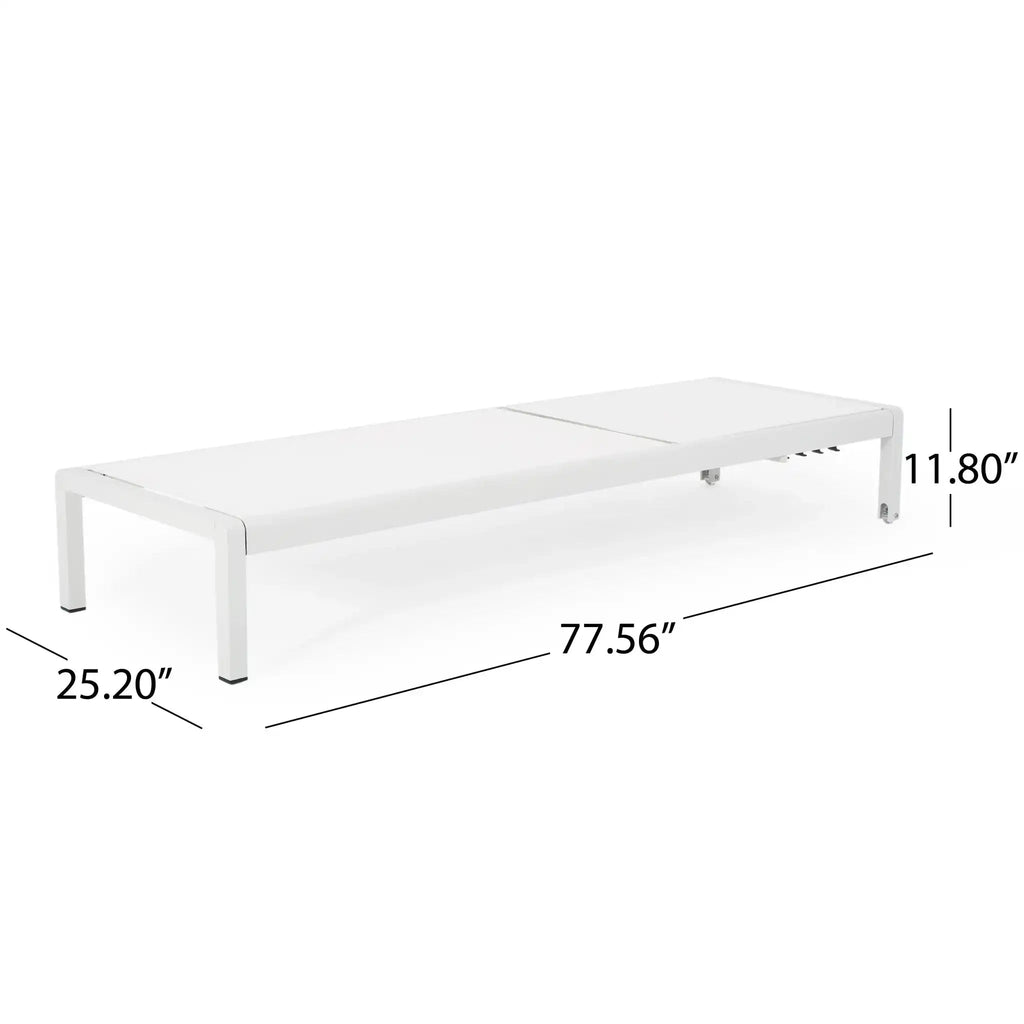 Outdoor Patio Chaise Lounge with 5 Reclining Positions
