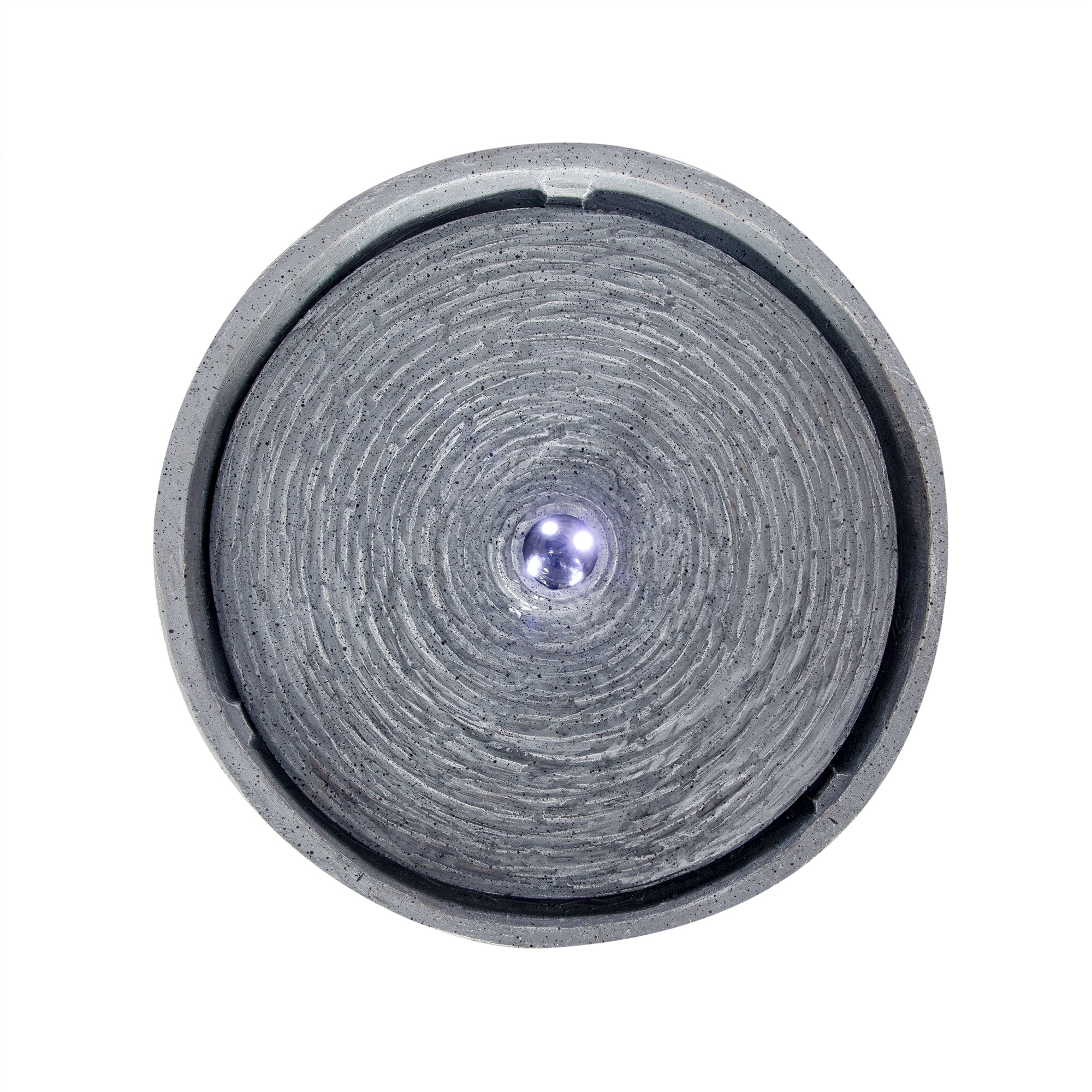 12.99" Gray Polyresin Outdoor Water Fountain with LED Light