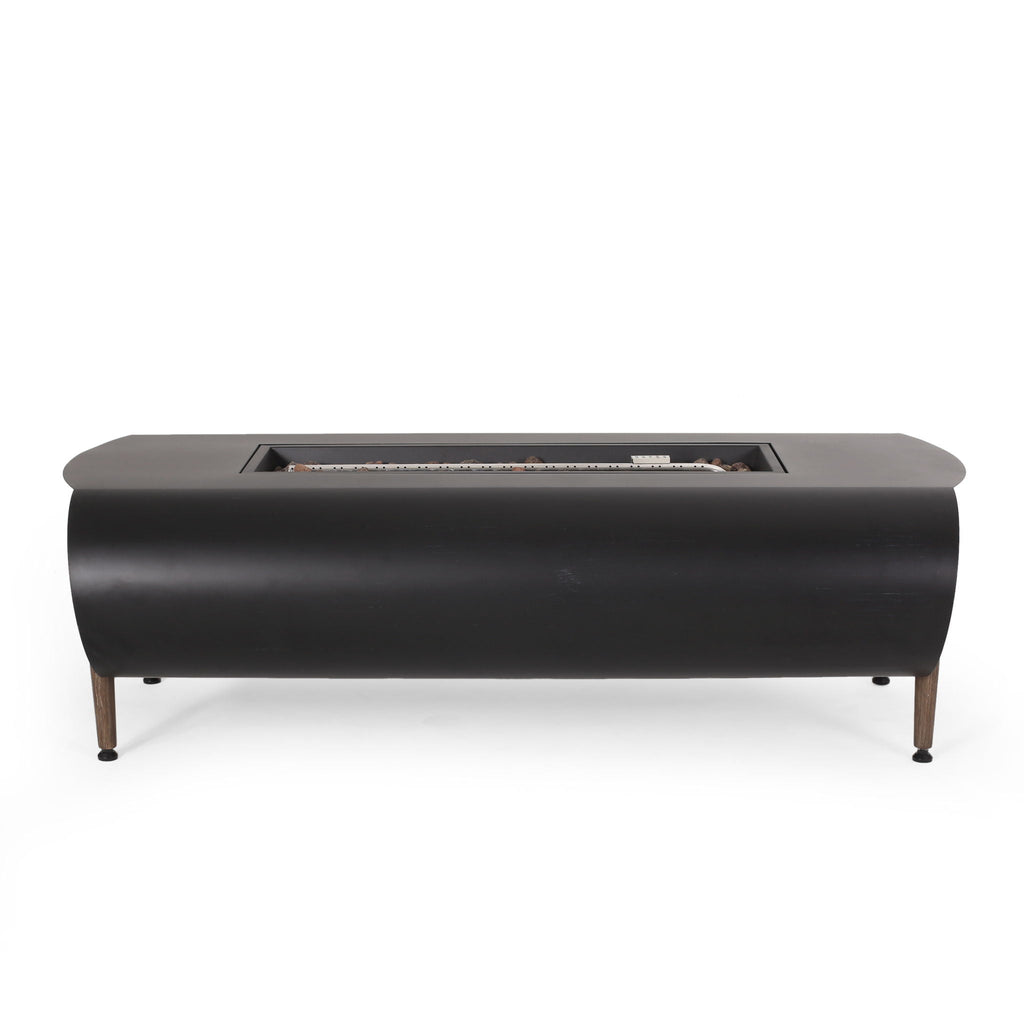 Vernon Rectangle Fire Pit 50,000 BTU - Dark Gray