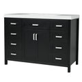 Bathroom Vanity With Sink, 2 Doors & 8 Drawers, Soft Close System